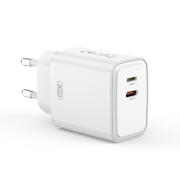 XO Universal Φορτιστής με 2 Εξόδους 1 χ USB-A & 1x Lightning 20W  L145 Λευκός