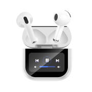 XO Bluetooth ακουστικά handsfree με θήκη ασύρματης φόρτισης και οθόνη, σε λευκό χρώμα XO X42 PRO 6TH GENERATION