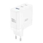 XO Universal φορτιστής GaN με 3 εξόδους, 2x USB-C & 1x USB-A, σε λευκό χρώμα XO CE35 (EU)