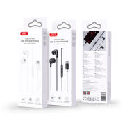 XO Ενσύρματα In-Ear ακουστικά με μικρόφωνο και βύσμα USB-C, σε μαύρο χρώμα XO EP84 BLACK COLOR