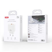 XO Universal φορτιστής με 2 εξόδους, 1x USB-A & 1x USB-C, 20W σε λευκό χρώμα XO CE40