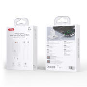 XO Universal φορτιστής με 2 εξόδους, 1x USB-A & 1x USB-C, 20W με αποσπώμενο καλώδιο USB type-C σε λευκό χρώμα XO CE40 WITH TYPE-C CABLE