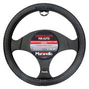 Maranello  Κάλυμμα Τιμονιού Μαύρο / Λευκή Ραφή 33-37cm