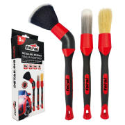 Feral Detailing Pro Πινέλα Καθαρισμού Με Προσαρμογέα Γωνίας Κόκκινα 3 Τεμάχια