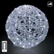 Fos Me Φωτιζόμενη LED Μπάλα Φ50cm σε ψυχρό φως με μπαταρία με τηλεχειριστήριο με 8 λειτουργίες 27-00286