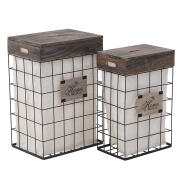 Inart Καλάθι Απλύτων Σετ Των 2 3-60-896-0019