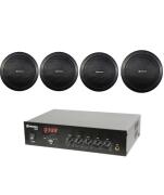 Adastra DM25 4 Ηχεία Οροφής EC56V-B Ολοκληρωμένος Ενισχυτής Εγκαταστάσεων 25W/100V Μαύρο