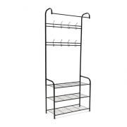 Idomya Μεταλλικό Έπιπλο Εισόδου με 3 Ράφια και 8 Κρεμάστρες 186 x 71 x 31 cm Idomya 30040339