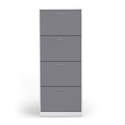 Ξύλινη Παπουτσοθήκη 60 x 24 x 150 cm Χρώματος Λευκό - Γκρι Idomya 30080137