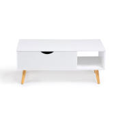 Τραπέζι Σαλονιού με Ρυθμιζόμενο Ύψος 90 x 45 x 39 cm Χρώματος Λευκό Alesund Idomya 30080141