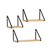 Idomya Σετ Επιτοίχια Ξύλινα Ράφια 40 x 15 x 18 cm 3 τμχ Idomya 30084305