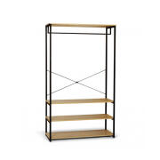 Idomya Μεταλλικό Έπιπλο Εισόδου - Ντουλάπα με 4 Ξύλινα Ράφια και 1 Ράγα 100 x 40 x 167 cm Memphis Idomya 30087235