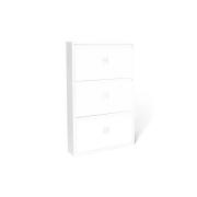 Μεταλλικό Τρίθυρο Ντουλάπι Αποθήκευσης Παπουτσιών 65.5 x 15.2 x 103.3 cm STORVIK Χρώματος Λευκό Idomya 30087330