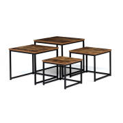 Σετ Μεταλλικά Τετράγωνα Βοηθητικά Τραπέζια Nesting 50 x 50 cm 4 τμχ Elize Idomya 30088515