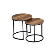 Σετ Μεταλλικά Στρογγυλά Βοηθητικά Τραπέζια Nesting 45 x 45 cm 2 τμχ Elize Idomya 30088519