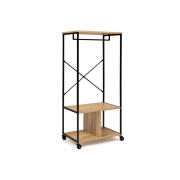 Idomya Μεταλλική Τροχήλατη Κρεμάστρα Δαπέδου με 1 Ράγα και 3 Ράφια 60 x 40 x 128 cm 30130379