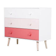 Ξύλινη Παιδική Συρταριέρα με 3 Συρτάρια 90 x 42 x 80 cm Χρώματος Ροζ HOMCOM 311-007PK