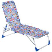 Παιδική Πτυσσόμενη ξαπλώστρα Outsunny από μεταλλικό και γαλάζιο πολυεστέρα Fantasy 312-028BU