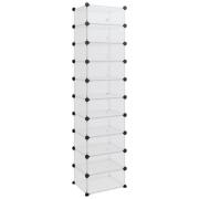vidaXL Παπουτσοθήκη Διαφανής 44 x 32 x 174 εκ. από Πολυπροπυλένιο 340561