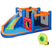 Outsunny Bouncy Castle για παιδιά 3-8 ετών με τσουλήθρα, τραμπολίνο και πισίνα, 380x340x170 cm 342-059V90