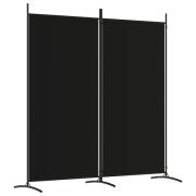 vidaXL Διαχωριστικό Δωματίου με 2 Πάνελ Μαύρο 175x180 εκ. από Ύφασμα 350261