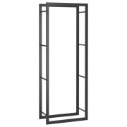 vidaXL Ραφιέρα Καυσόξυλων Ματ Μαύρο 50x28x132 εκ. Ατσάλι 350306