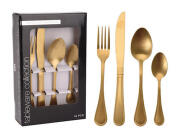 Σετ Μαχαιροπίρουνα Excellent Houseware ανοξείδωτα Χρυσά - 16τμχ