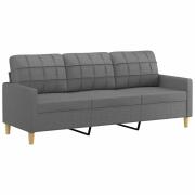 vidaXL 359100 Τριθέσιος Καναπές Ύφασμα 198x77x80cm Σκούρο Γκρι