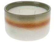 Pepper Αρωματικό Κερί  CC5072010 Σε κεραμικό δοχείο 12 x 7 cm, καφέ και πράσινο, σε άρωμα fresh cotton.
