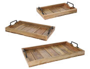 Σετ Δίσκοι Σερβιρίσματος από Ξύλο Mango, με λαβές - 3 τεμάχια