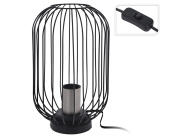 H&S COLLECTION Eπιτραπέζιο μεταλλικό φωτιστικό με λαμπτήρα Ε27 και διαστάσεις 18x18x29cm - Μαύρο