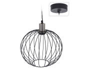 H&S COLLECTION Μεταλλικό φωτιστικό οροφής με λαμπτήρα Ε27 και διαστάσεις 30x30x32cm - Μαύρο