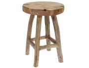 Διακοσμητικό Σκαμπό Teak Wood 30x30x42cm