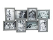 Κορνίζα τοίχου με 8 θέσεις, διαστάσεις 59x31cm και διαστάσεις φωτογραφίας 10 x 15 cm - Γκρι