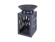Εστία φωτιάς εξωτερικού χώρου με χώρο αποθήκευσης, 44x44x63cm, Μαύρο