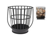 THE NETHERLANDS Kαλάθι μεταλλικό για ξύλα με χερούλι μεταφοράς, 38x38cm, Μαύρο