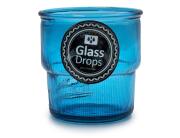 Glass Drops Ποτήρι Ribbed (2415DB09) Από ανακυκλωμένο γυαλί, Χωρητικότητας 300ml, Διαστάσεων Ø 9 x Υ 9 cm, Aqua Blue