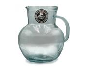 Glass Drops Κανάτα με χερούλι Ribbed (3198) Από ανακυκλωμένο γυαλί, Χωρητικότητας 2.3L, Διαστάσεων Ø 20 x Υ 20 cm