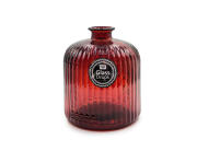 Διακοσμητικό Βάζο Glass Drops Daroca Stripe (4863DB738) Από ανακυκλωμένο γυαλί, Χωρητικότητας 1.95L, Διαστάσεων Ø 16 x Υ 18cm, Terracota