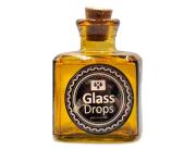 Διακοσμητικό Μπουκάλι με πώμα Glass Drops Cuadrada (5322DB411) Aπό 100% ανακυκλωμένο γυαλί, Xωρητικότητας 200ml, Διαστάσεων Ø 7 x Υ 10 cm, Yellow Gold