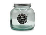 Glass Drops Δοχείο με καπάκι Storage (5798) Aπό 100% ανακυκλωμένο γυαλί, Xωρητικότητας 1L , Διαστάσεων Ø 13 x Υ 13 cm