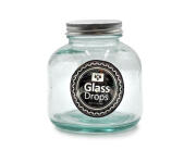 Glass Drops Δοχείο με καπάκι Storage (5799) Aπό 100% ανακυκλωμένο γυαλί, Xωρητικότητας 350ml, Διαστάσεων Ø 9 x Υ 10 cm
