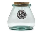 Glass Drops Δοχείο με πώμα φελλού Sac (5917) Aπό 100% ανακυκλωμένο γυαλί, Xωρητικότητας 1.5L, Διαστάσεων Ø 15 x Υ 15 cm