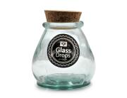 Glass Drops Δοχείο με πώμα φελλού Sac (5919) Aπό 100% ανακυκλωμένο γυαλί, Xωρητικότητας 380ml, Διαστάσεων Ø 10 x Υ 10 cm