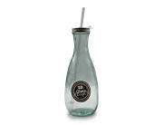 Glass Drops Μπουκάλι Authentic (5927) Με καλαμάκι, Aπό 100% ανακυκλωμένο γυαλί, Xωρητικότητας 600ml, Διαστάσεων Ø 9 x Υ 27 cm