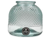 Glass Drops Διακοσμητικό Βάζο - Κηροπήγιο Diamante (5948)  Aπό 100% ανακυκλωμένο γυαλί, Xωρητικότητας 6.8L, Διαστάσεων Ø 24 x Υ 24 cm