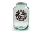 Glass Drops Δοχείο με καπάκι Authentic Est.1896 (5968)  Aπό 100% ανακυκλωμένο γυαλί, Xωρητικότητας 4L, Διαστάσεων Ø 18 x Υ 25 cm