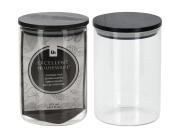 Γυάλινο βάζο Excellent Houseware με καπάκι, Χωρητικότητας 575ml, 8.5x13cm