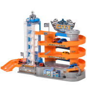 Γκαράζ παιχνιδιών 4 επιπέδων HOMCOM με ράμπες και αυτοκίνητα, χειροκίνητο ή με μπαταρία, Ηλικία 3-6 Ετών, 60x22x36cm - Πολύχρωμο 3A0-005