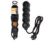 Πολύπριζο - 4x Schuko - Με Διακόπτη On/Off - Καλώδιο 1.4m - Mαύρο